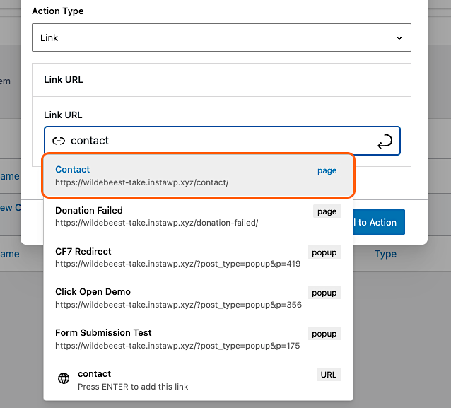 Create Call To Action (Cta) Popup—New! 5 Select A Link